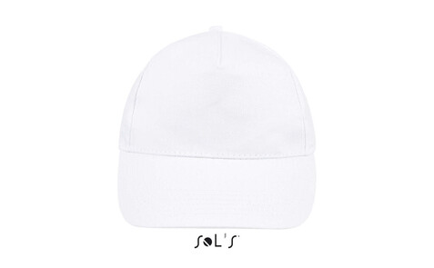 SUNNY FIVE PANEL CAP 180g - White bedrucken, Art.-Nr. S88110-WH-M