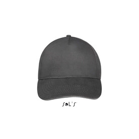 SUNNY FIVE PANEL CAP 180g - Dunkelgrau/Hellgrau bedrucken, Art.-Nr. S88110-DL-M
