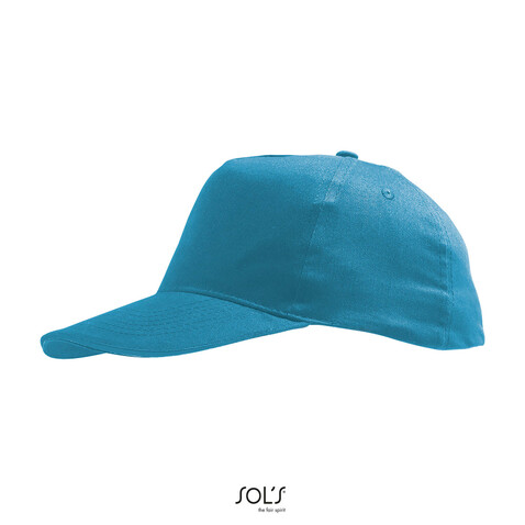 SUNNY KIDS FIVE PANEL CAP - Aqua bedrucken, Art.-Nr. S88111-AQ-M SUNNY KIDS FIVE PANEL CAP - Aqua bedrucken, Art.-Nr. S88111-AQ-M