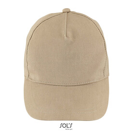 BUZZ FIVE PANEL CAP - Sand bedrucken, Art.-Nr. S88119-SA-M