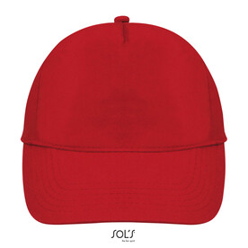 BUZZ FIVE PANEL CAP - Red bedrucken, Art.-Nr. S88119-RD-M