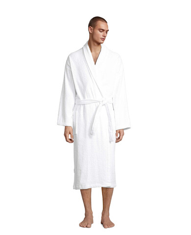 PALACE UNISEX BATHROBE - White bedrucken, Art.-Nr. S89100-WH-L