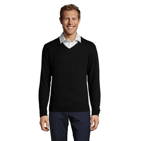 GALAXY MEN V-NECK SWEATER - Schwarz bedrucken, Art.-Nr. S90000-BK-XXL