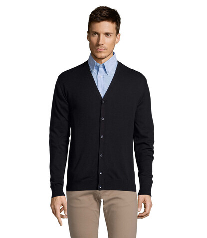 GOLDEN MEN V-NECK CARDIGAN - Navy bedrucken, Art.-Nr. S90011-NY-M