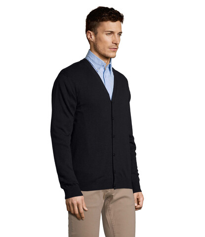 GOLDEN MEN V-NECK CARDIGAN - Navy bedrucken, Art.-Nr. S90011-NY-M