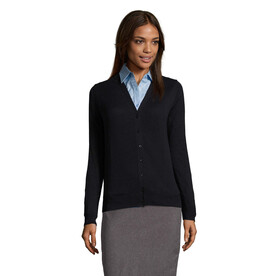 GOLDEN WOMEN V NECK CARDIGA - Navy bedrucken, Art.-Nr. S90012-NY-XXL