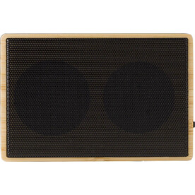 Kabelloser Lautsprecher Fox | Bambus | Solar – Braun bedrucken, Art.-Nr. 011999999_1014852