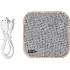 Kabelloses LadegerÃ¤t Moses | Bambus | 15 W – Grau bedrucken, Art.-Nr. 003999999_1014854