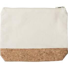 Kulturtasche Teagan | Baumwolle | Kork | 0,5 l – Khaki bedrucken, Art.-Nr. 013999999_1015126