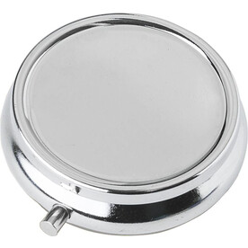 Pillendose Zara | Metall | 3 Fächer | Spiegel – Silber bedrucken, Art.-Nr. 032999999_1015129