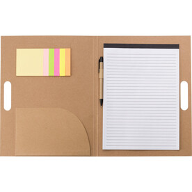 Haftnotizen-Mappe Charlie | Karton | A4 – Braun bedrucken, Art.-Nr. 011999999_1420986
