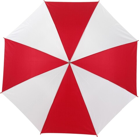 Automatik Stockschirm aus Polyester Russell – Rot/Weiß bedrucken, Art.-Nr. 048999999_4141 Automatik Stockschirm aus Polyester Russell – Rot/Weiß bedrucken, Art.-Nr. 048999999_4141