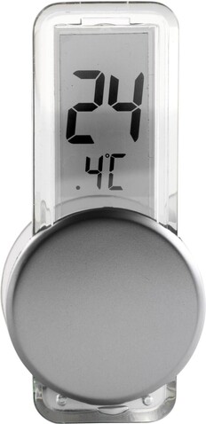 Thermometer Roxanne | Kunststoff | Saugnapf | Silber – Silber bedrucken, Art.-Nr. 032999999_6201 Thermometer Roxanne | Kunststoff | Saugnapf | Silber – Silber bedrucken, Art.-Nr. 032999999_6201