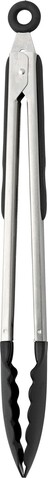 Küchenzange Maeve | Edelstahl | 30 cm – Schwarz/Silber bedrucken, Art.-Nr. 050999999_6538
