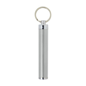 Schlüsselanhänger mit Taschenlampe Zola – Silber bedrucken, Art.-Nr. 032999999_8297