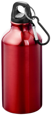 Oregon 400 ml Aluminium Trinkflasche mit Karabinerhaken, rot bedrucken, Art.-Nr. 10000205