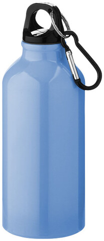 Oregon 400 ml Aluminium Trinkflasche mit Karabinerhaken, hellblau bedrucken, Art.-Nr. 10000209
