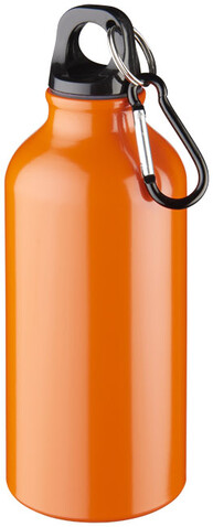 Oregon 400 ml Aluminium Trinkflasche mit Karabinerhaken, orange bedrucken, Art.-Nr. 10000210