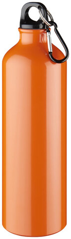 Oregon 770 ml Aluminium Trinkflasche mit Karabinerhaken, orange bedrucken, Art.-Nr. 10029707