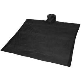 Ziva Einweg Regenponcho mit Hülle, schwarz bedrucken, Art.-Nr. 10042900