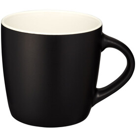 Riviera 340 ml Keramikbecher, schwarz, weiss bedrucken, Art.-Nr. 10047600