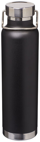 Thor 650 ml Kupfer-Vakuum Isoliersportflasche, schwarz bedrucken, Art.-Nr. 10048800