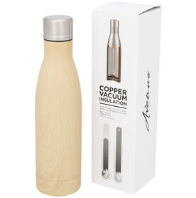 Vasa Kupfer-Vakuum Isolierflasche in Holzoptik, 500 ml, braun bedrucken, Art.-Nr. 10051500 Vasa Kupfer-Vakuum Isolierflasche in Holzoptik, 500 ml, braun bedrucken, Art.-Nr. 10051500