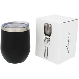 Corzo 350 ml Kupfer-Vakuum Isolierbecher, schwarz bedrucken, Art.-Nr. 10051600