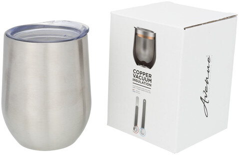 Corzo 350 ml Kupfer-Vakuum Isolierbecher, silber bedrucken, Art.-Nr. 10051601