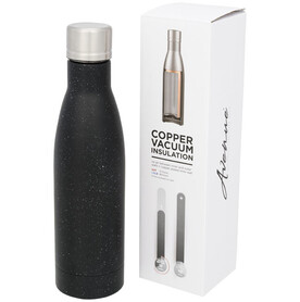 Vasa Kupfer-Vakuum Isolierflasche, gesprenkelt, 500 ml, schwarz bedrucken, Art.-Nr. 10051800 Vasa Kupfer-Vakuum Isolierflasche, gesprenkelt, 500 ml, schwarz bedrucken, Art.-Nr. 10051800