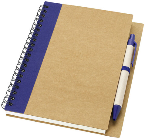 Priestly A6 Recycling Notizbuch mit Stift, natur, navy bedrucken, Art.-Nr. 10626802