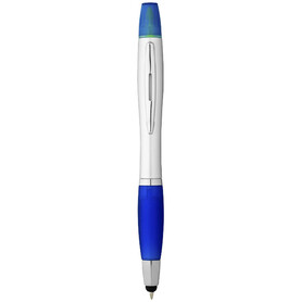 Nash Stylus Kugelschreiber und Marker (schwarze Mine), silber, royalblau bedrucken, Art.-Nr. 10658101 Nash Stylus Kugelschreiber und Marker (schwarze Mine), silber, royalblau bedrucken, Art.-Nr. 10658101