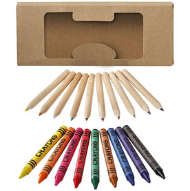 Lucky 19-teiliges Waxmal- und Buntstifte Set, natur bedrucken, Art.-Nr. 10678800 Lucky 19-teiliges Waxmal- und Buntstifte Set, natur bedrucken, Art.-Nr. 10678800