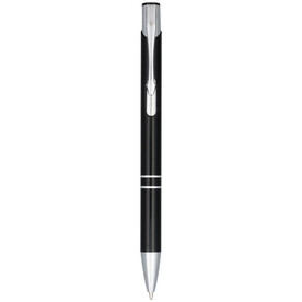 Moneta Druckkugelschreiber aus eloxierterm Aluminium, schwarz bedrucken, Art.-Nr. 10716300