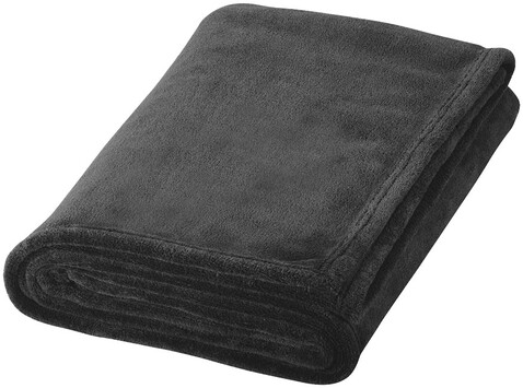 Bay Plaid-Decke aus extraweichem Coral-Fleece, schwarz bedrucken, Art.-Nr. 11281000