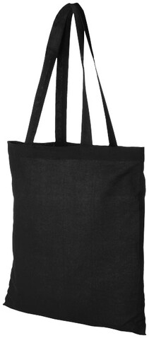 Madras 140 g/m² Baumwoll Tragetasche 7L, schwarz bedrucken, Art.-Nr. 12018101