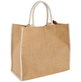 Harry farbige Jute Tragetasche 25L, natur, weiss bedrucken, Art.-Nr. 12018200
