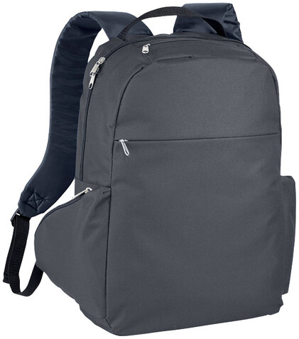 Slim 15&quot; Laptop-Rucksack 15L, kohle bedrucken, Art.-Nr. 12018602