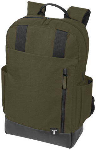Compu 15,6&quot; Laptop-Rucksack 14L, olive, schwarz bedrucken, Art.-Nr. 12023302