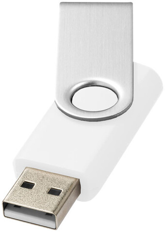 Rotate-Basic 2 GB USB-Stick, weiss, silber bedrucken, Art.-Nr. 12350401