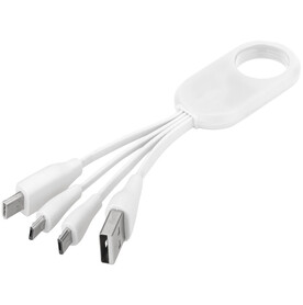 Troup 4-in-1-Ladekabel mit Typ C Spitze, weiss bedrucken, Art.-Nr. 13421401