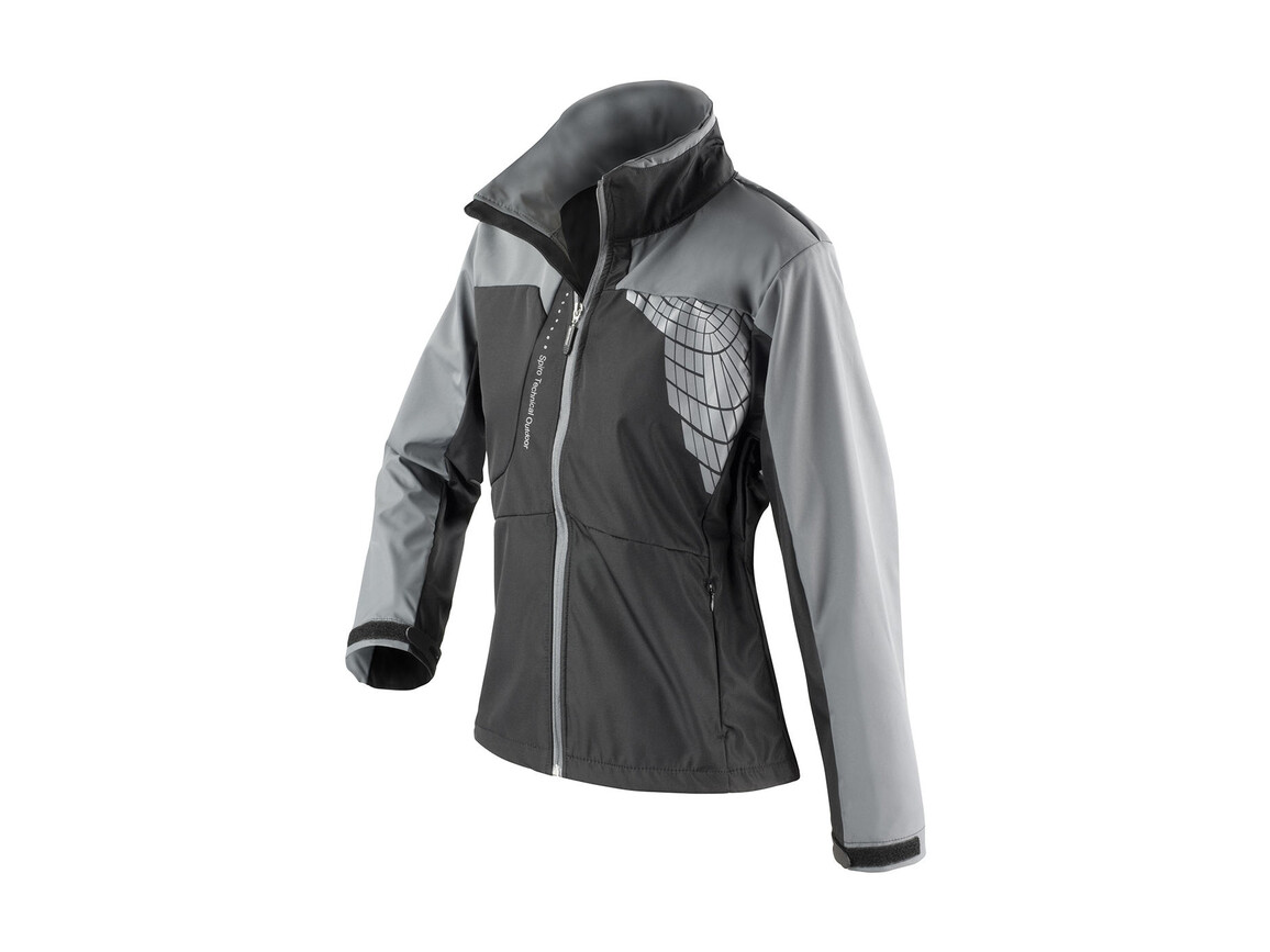 Result Women`s Team Soft Shell Jacket, Black/Grey, XS bedrucken, Art.-Nr. 015331512