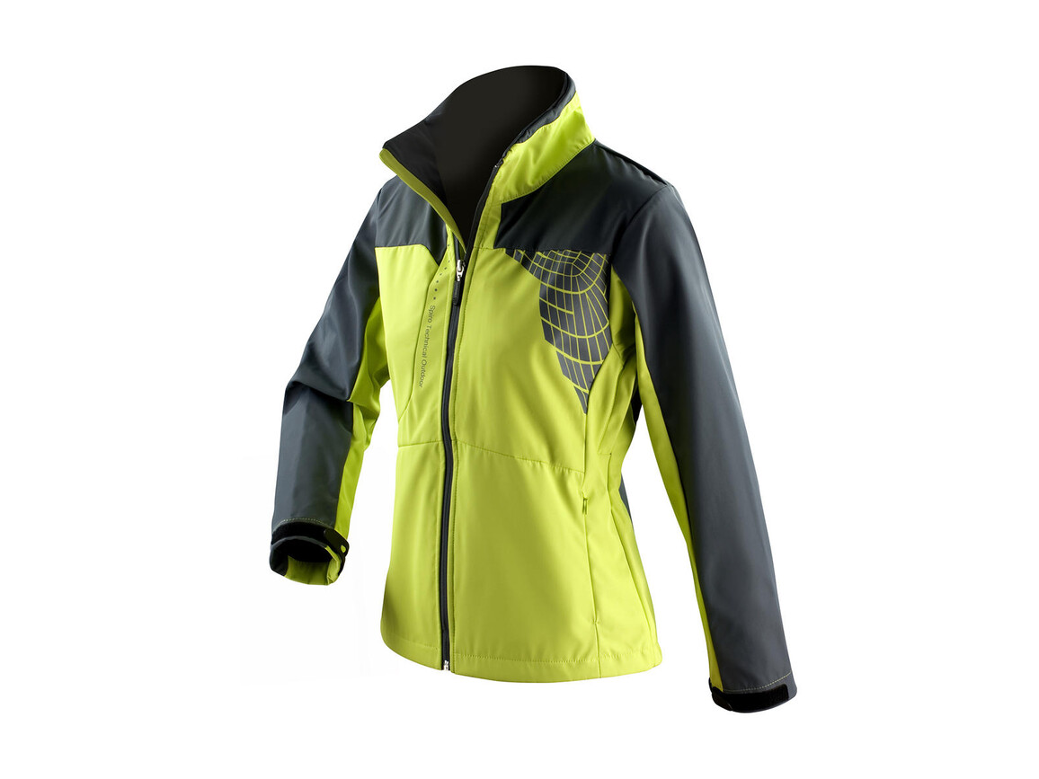 Result Women`s Team Soft Shell Jacket, Lime/Grey, M bedrucken, Art.-Nr. 015335554