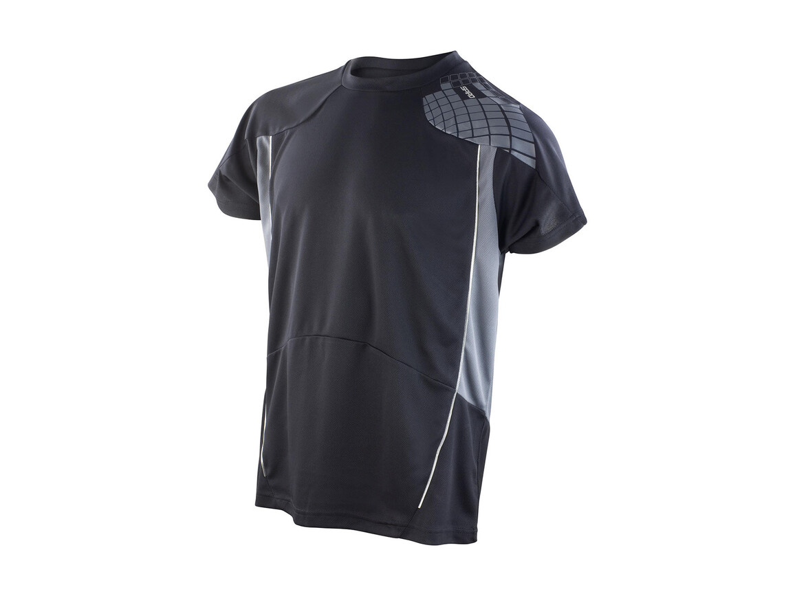 Result Men`s Training Shirt, Black/Grey, 2XL bedrucken, Art.-Nr. 016331517