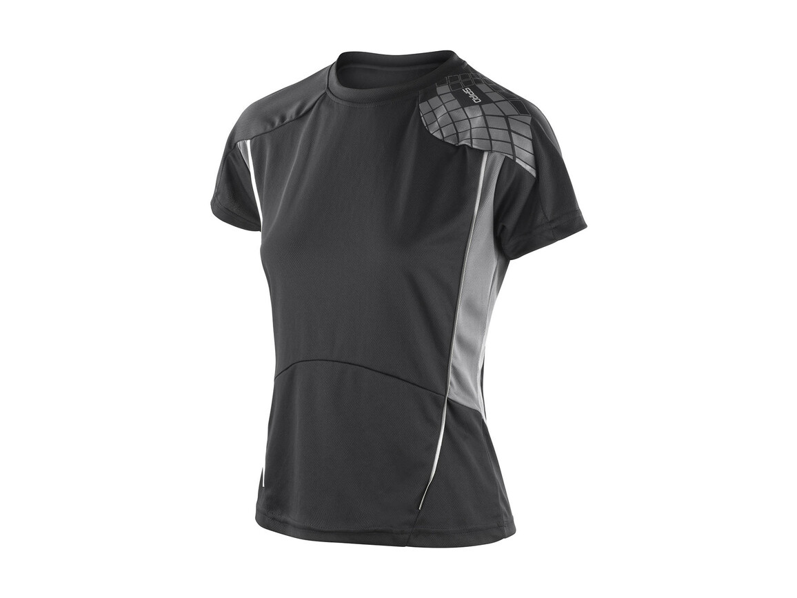 Result Women`s Training Shirt, Black/Grey, L bedrucken, Art.-Nr. 017331515
