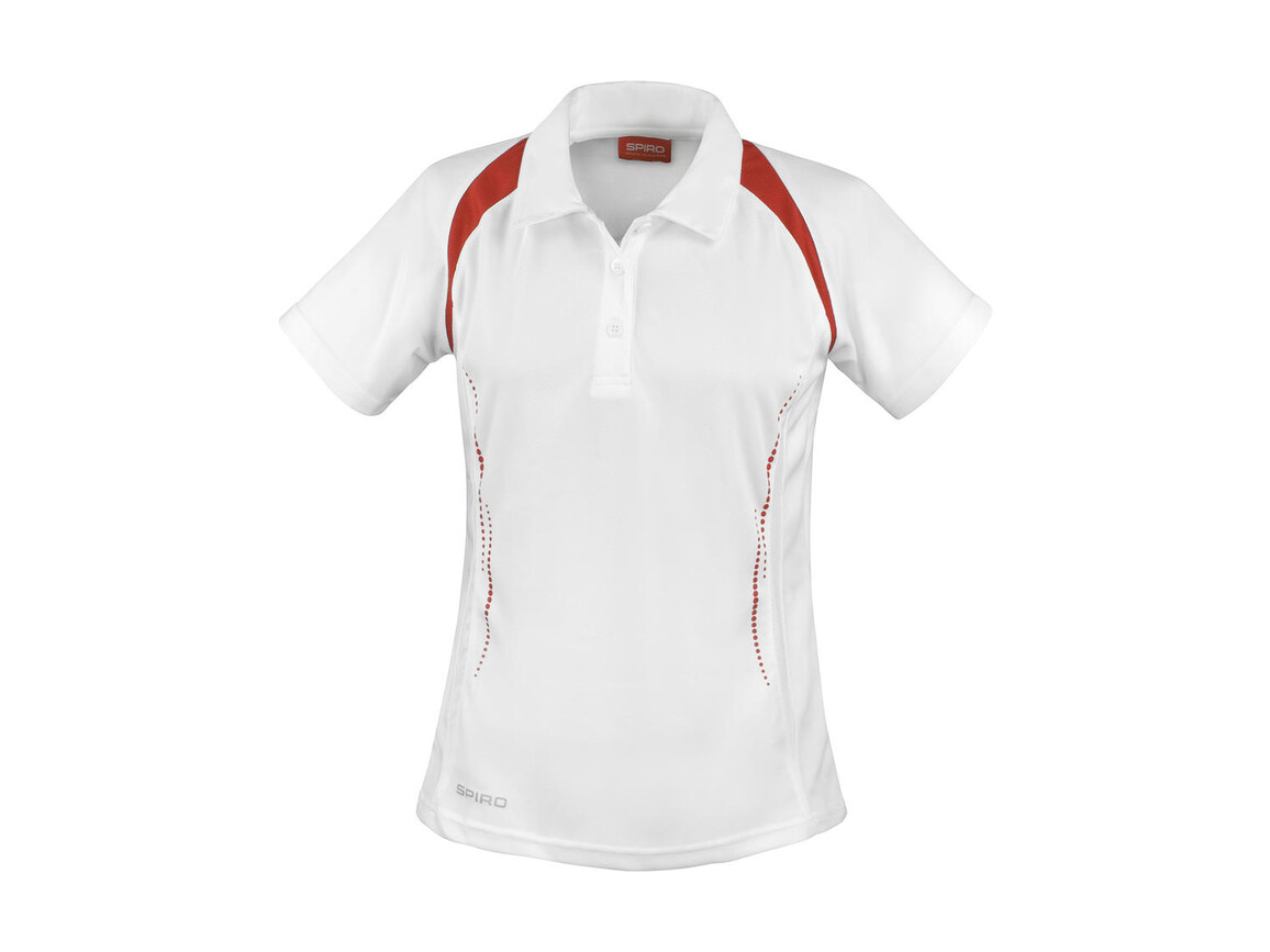 Result Ladies` Spiro Team Spirit Polo, White/Red, S bedrucken, Art.-Nr. 019330593