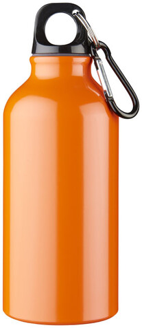 Oregon 400 ml Aluminium Trinkflasche mit Karabinerhaken, orange bedrucken, Art.-Nr. 10000210