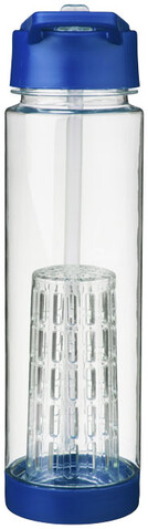 Tutti frutti 740 ml Tritan™ Sportflasche mit Infuser, transparent, blau bedrucken, Art.-Nr. 10031400