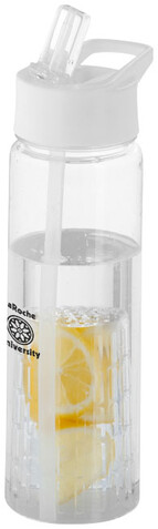 Tutti frutti 740 ml Tritan™ Sportflasche mit Infuser, transparent, weiss bedrucken, Art.-Nr. 10031401