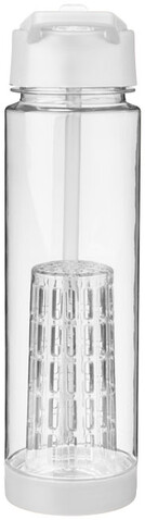 Tutti frutti 740 ml Tritan™ Sportflasche mit Infuser, transparent, weiss bedrucken, Art.-Nr. 10031401